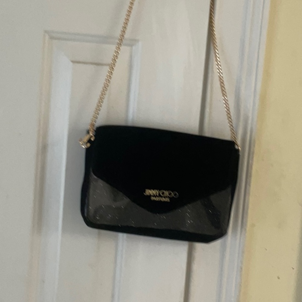 Jimmy Choo Black Crossbody Bag with Gold Chain - Picture 2 of 8